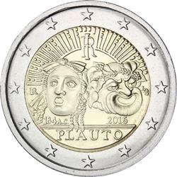Obverse of Italy 2 euros 2016 - Titus Maccius Plautus