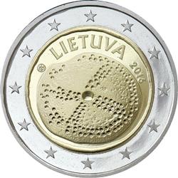 Obverse of Lithuania 2 euros 2016 - Baltic Culture