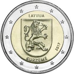 Obverse of Latvia 2 euros 2017 - Kurzeme