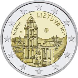 Obverse of Lithuania 2 euros 2017 - Vilnius City of Culture