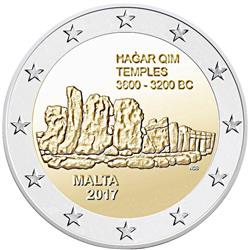Obverse of Malta 2 euros 2017 - Temples of Hagar Qim