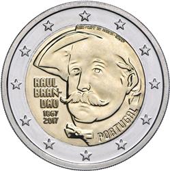 Obverse of Portugal 2 euros 2017 - 150 Years of the Birth of Raul Brandao