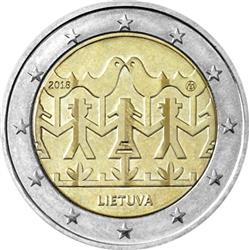 Obverse of Lithuania 2 euros 2018 - Song and Dance Festival Lithuania 2018