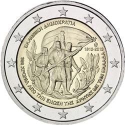 Obverse of Greece 2 euros 2013 - Union of Crete with Greece