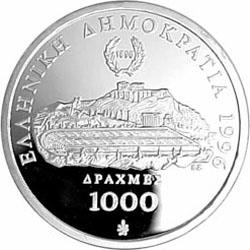 Reverse of Greece 1000 drachmas 1996 - IOC Centennial Coin Programme (1992 to 1996) - Ancient Runners