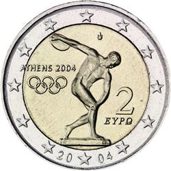 Obverse of Greece 2 euros 2004 - Myron Discus Thrower
