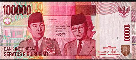Indonesian 100,000 rupiah bannote