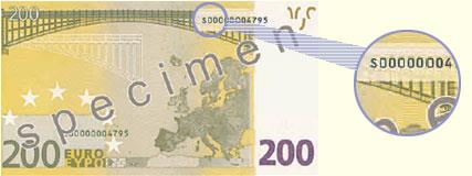 Country codes on Euro banknotes