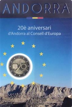 Obverse of Andorra 2 euros 2014 - 20 Years in the Council of Europe