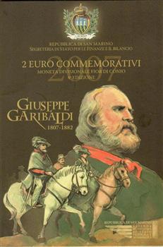 Obverse of San Marino 2 euros 2007 - Bicentenary of the birth of Giuseppe Garibaldi