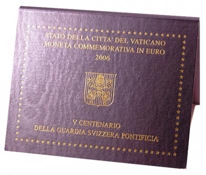 Obverse of Vatican 2 euros 2006 - 5th Centenary of the Swiss Pontifical Guard