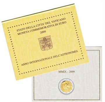Obverse of Vatican 2 euros 2009 - International Year of Astronomy