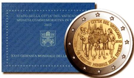 Obverse of Vatican 2 euros 2012 - 7th World Meeting of Families - Milan