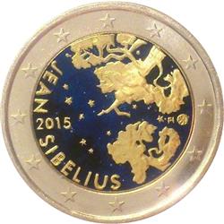 Obverse of Finland 2 euros 2015 - 150 Years since the Birth of Jean Sibelius