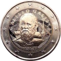 Obverse of Italy 2 euros 2014 - 450th Years since the Birth of Galileo Galilei