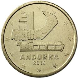 Obverse of Andorra 10 cents 2014 - The Curch of Santa Coloma