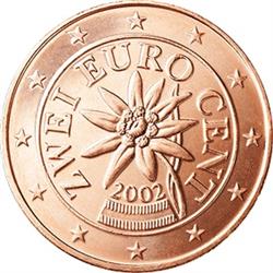 Obverse of Austria 2 cents 2010 - The edelweiss, a flower of the Austrian Alps