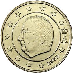 Obverse of Belgium 10 cents 2003 - Effigy and monogram of King Albert II