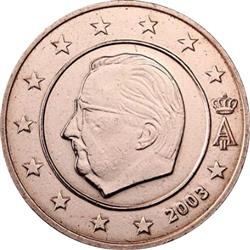 Obverse of Belgium 1 cent 2001 - Effigy and monogram of King Albert II