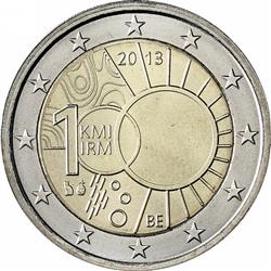 Obverse of Belgium 2 euros 2013 - 100 Years of Royal Meteorological Institute