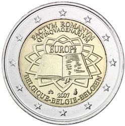 Obverse of Belgium 2 euros 2007 - 50th anniversary of the Treaty of Rome