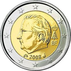 Obverse of Belgium 2 euros 2009 - Effigy and monogram of King Albert II