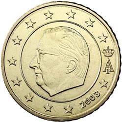 Obverse of Belgium 50 cents 2007 - Effigy and monogram of King Albert II