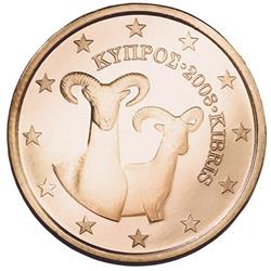 Obverse of Cyprus 1 cent 2015 - The muflon