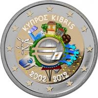 Image of Cyprus 2 euros colored euro