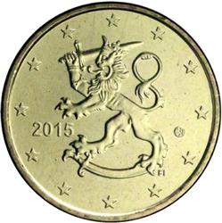 Obverse of Finland 10 cents 2014 - The heraldic lion of Finland