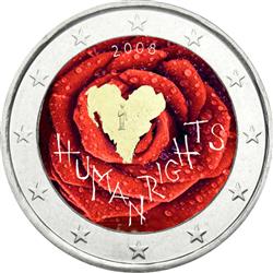 Obverse of Finland 2 euros 2008 - 60th Anniversary of the Universal Declaration of Human Rights