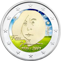Obverse of Finland 2 euros 2014 - 100 Years since the Birth of Tove Jansson