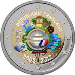 Obverse of France 2 euros 2012 - 10 years of euro banknotes and coins