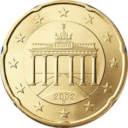 Obverse of Germany 20 cents 2016 - The Brandenburg Gate 