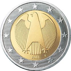 Obverse of Germany 2 euros 2002 - The German eagle 
