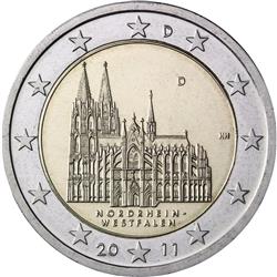 Obverse of Germany 2 euros 2011 - Cologne Cathedral (North-Rhine Westphalia) 