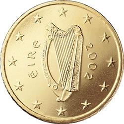 Obverse of Ireland 10 cents 2007 - Celtic Harp