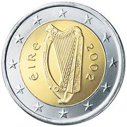 Obverse of Ireland 2 euros 2008 - Celtic Harp