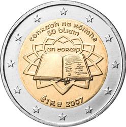 Obverse of Ireland 2 euros 2007 - 50th anniversary of the Treaty of Rome