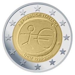 Obverse of Italy 2 euros 2009 - 10th anniversary of the EMU and the birth of the euro