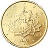 National side of Italy 50 cents coin