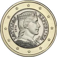 Image of Latvia 1 euro coin