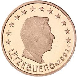 Obverse of Luxembourg 1 cent 2012 - The Grand Duke Henri