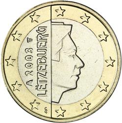 Obverse of Luxembourg 1 euro 2004 - The Grand Duke Henri