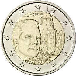 Obverse of Luxembourg 2 euros 2008 - Chateau de Berg