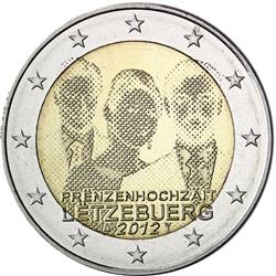 Obverse of Luxembourg 2 euros 2012 - Royal Wedding