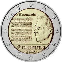 Obverse of Luxembourg 2 euros 2013 - National Anthem of the Grand Duchy