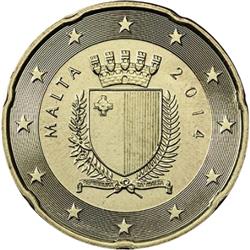 Obverse of Malta 20 cents 2008 - The emblem of Malta