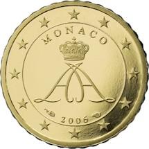 Obverse of Monaco 10 cents 2006 - Grimaldi seal