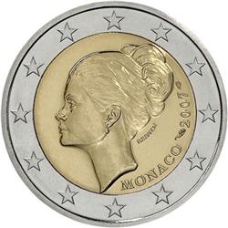 Obverse of Monaco 2 euros 2007 - 25th Anniversary of the Death of Grace Kelly